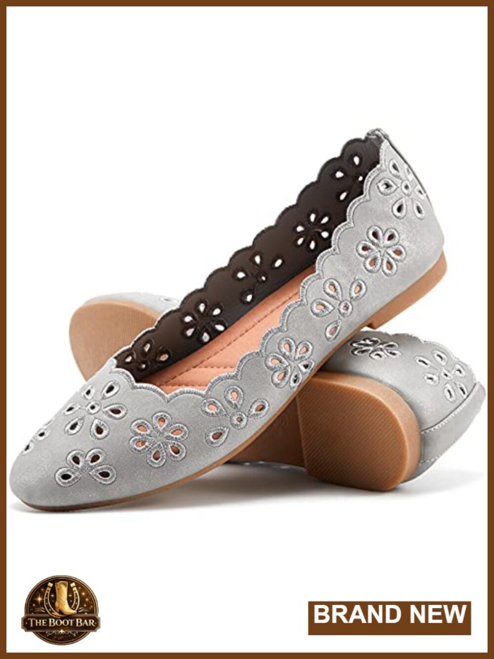 Women's PU Leather Ballet Flats Slip On Dress Shoes Breathable Memory Foam